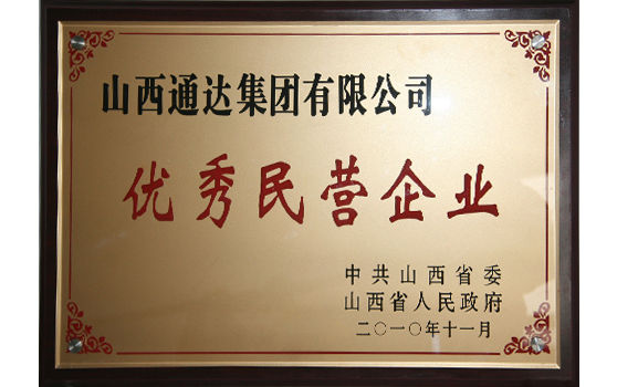 2010年11月集团荣获“优秀民营企业”荣誉称号